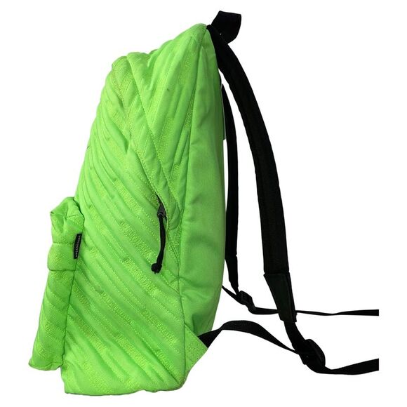 Balenciaga Explorer Logo Quilted Backpack in Neon Green Nylon - Picture 2 of 8